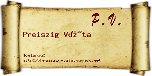 Preiszig Véta névjegykártya